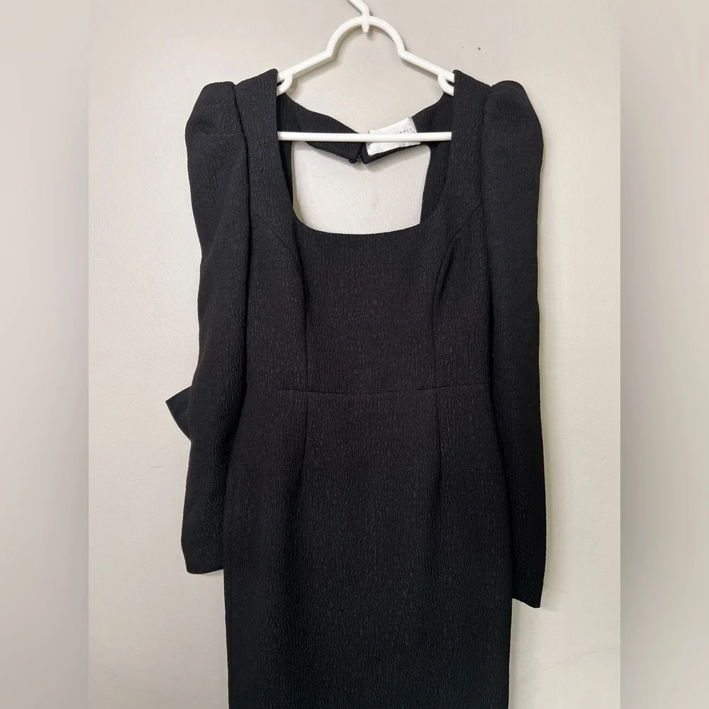 Rebecca Vallance  Monique Open Back Tie Detail Maxi Black Gown Size 4 - Picture 5 of 10